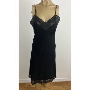 Vintage Triple S Seam Stratford Women's 36 All Silk Full Slip Dress Black